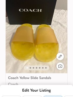 Coach Translucent Yellow Slide Sandals